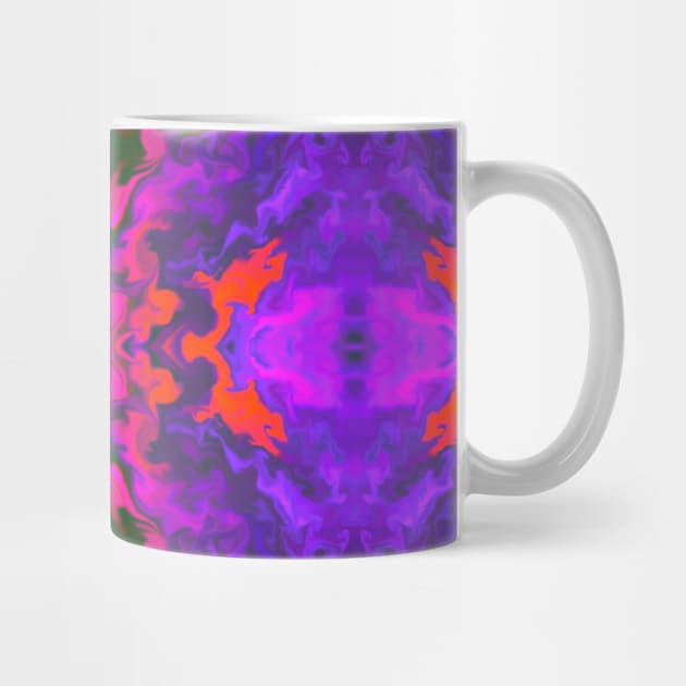 Psychedelic Kaleidoscope Square Purple Pink and Blue by WormholeOrbital